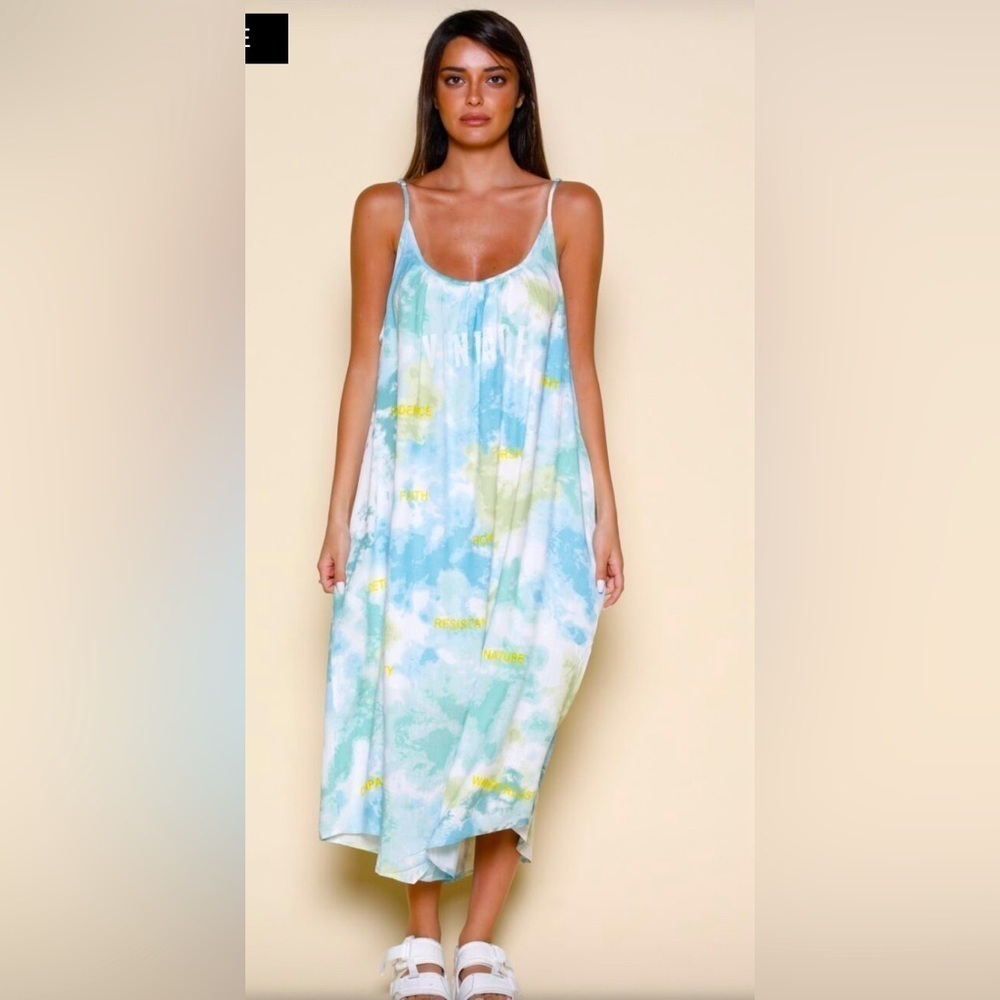 Millibon tie dye midi dress with adjustable straps